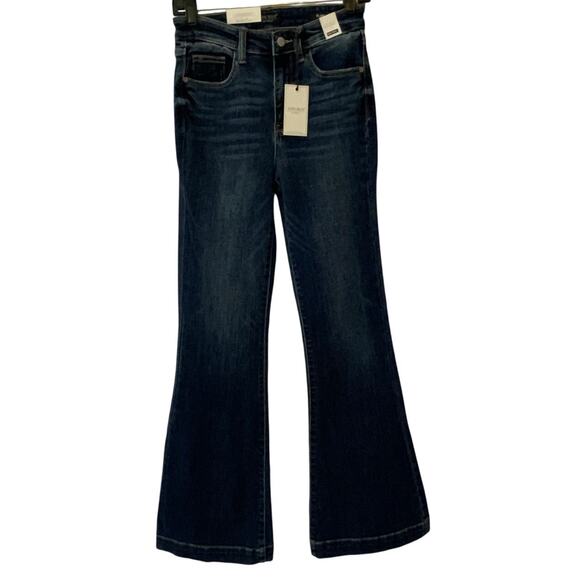 Judy Blue High Waist Classic Contrast Flare Denim for tall women - Picture 1 of 6